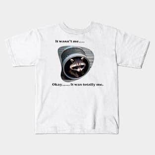 It wasn't me. Okay it was totally me Raccoon Kids T-Shirt